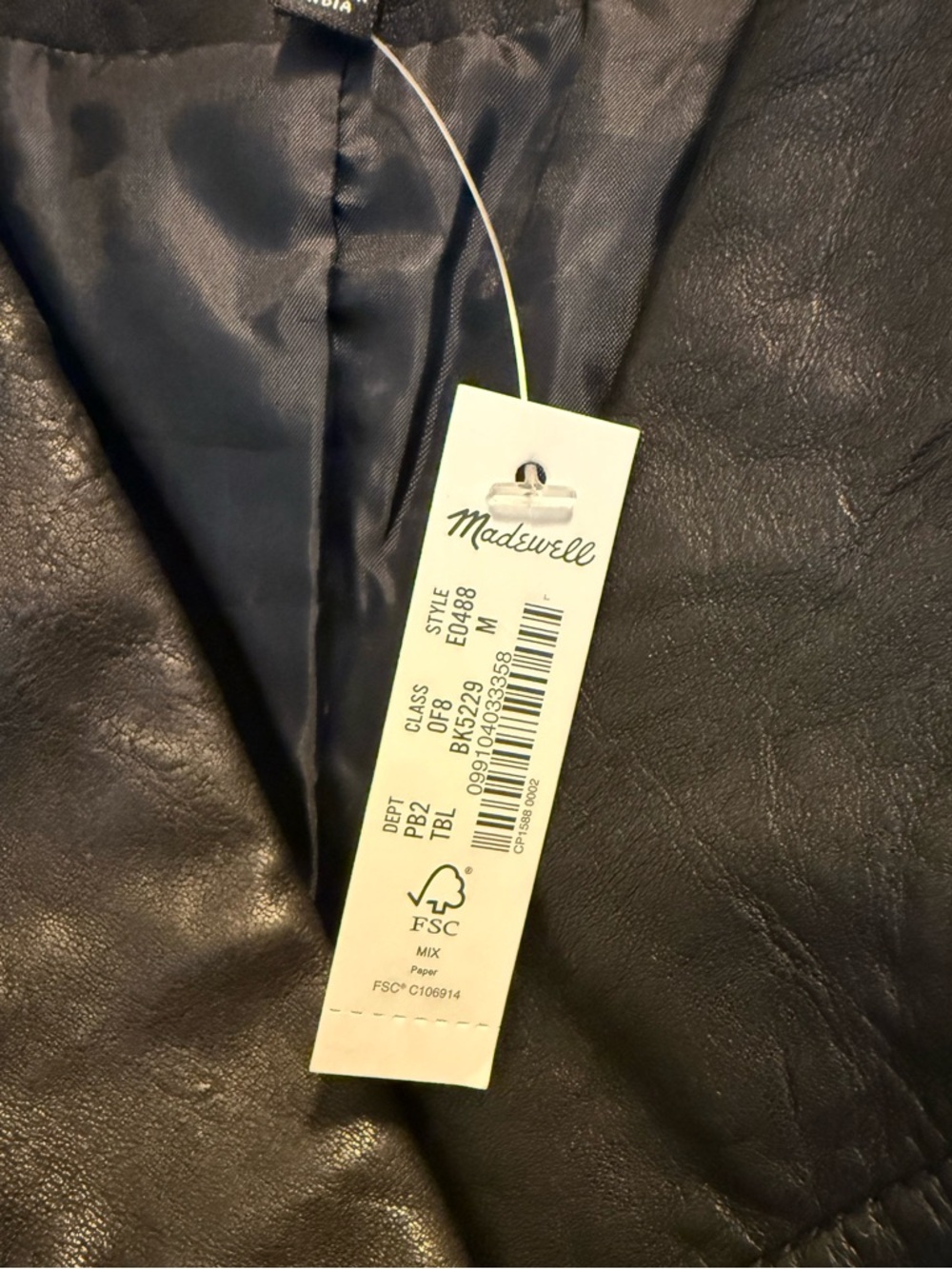 NWT Madewell Washed Leather Motorcycle Jacket moto M Style E0488 - Picture 7 of 10